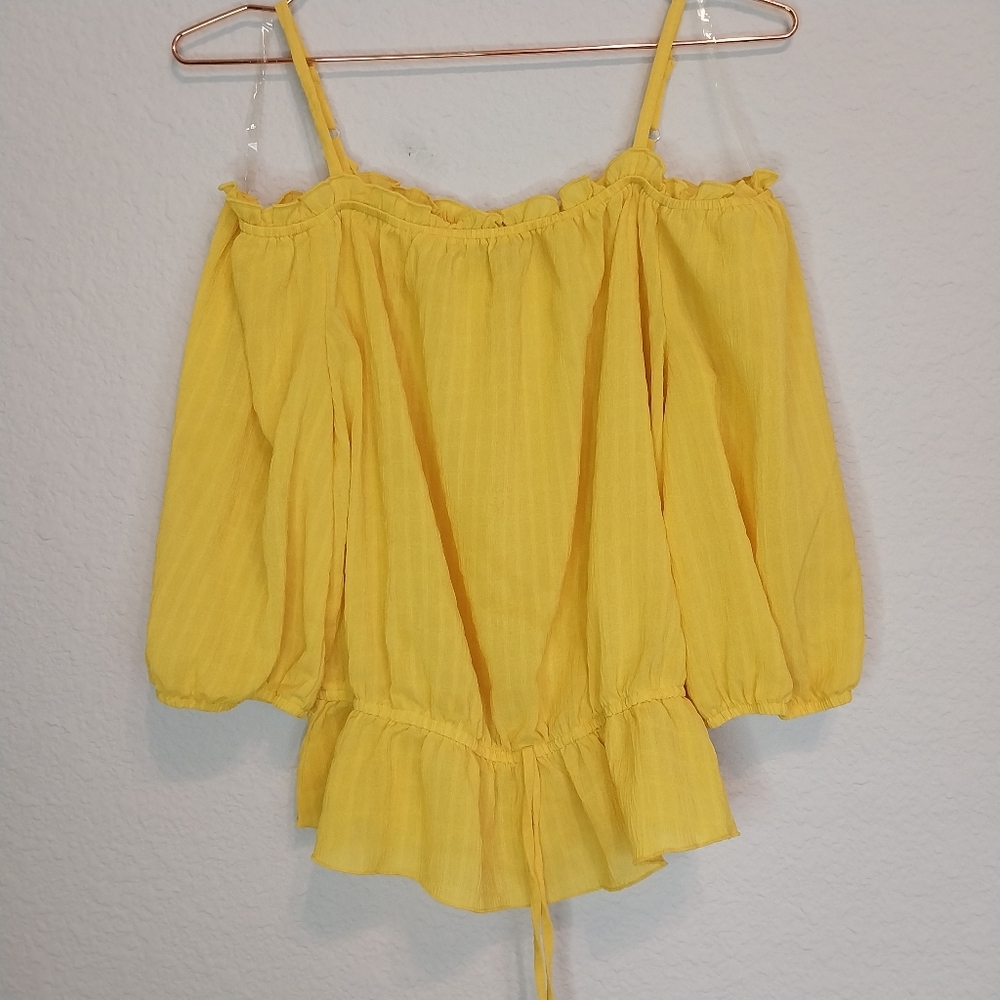 BXC Vibrant Yellow Summer Blouse Sz M
